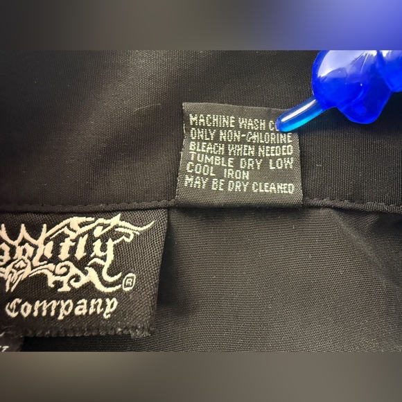 Dragonfly Road House Button Up Black Shirt Mens XXL Cards Poker Skulls Roses - Picture 4 of 9